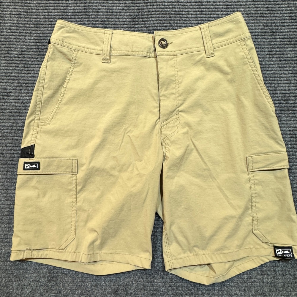 Pelagic High Performance Fishing Shorts Khaki Utility‎ Cargo Quick Dry Men's 30